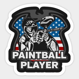 Paintball Player USA Sticker